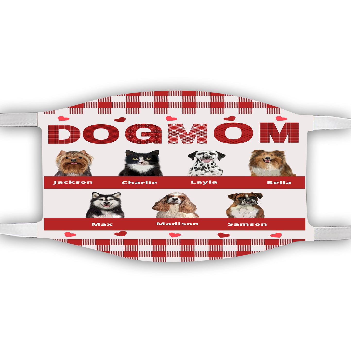 Personalized Dog Cat Pet Mom Face Mask 1-10 Pets