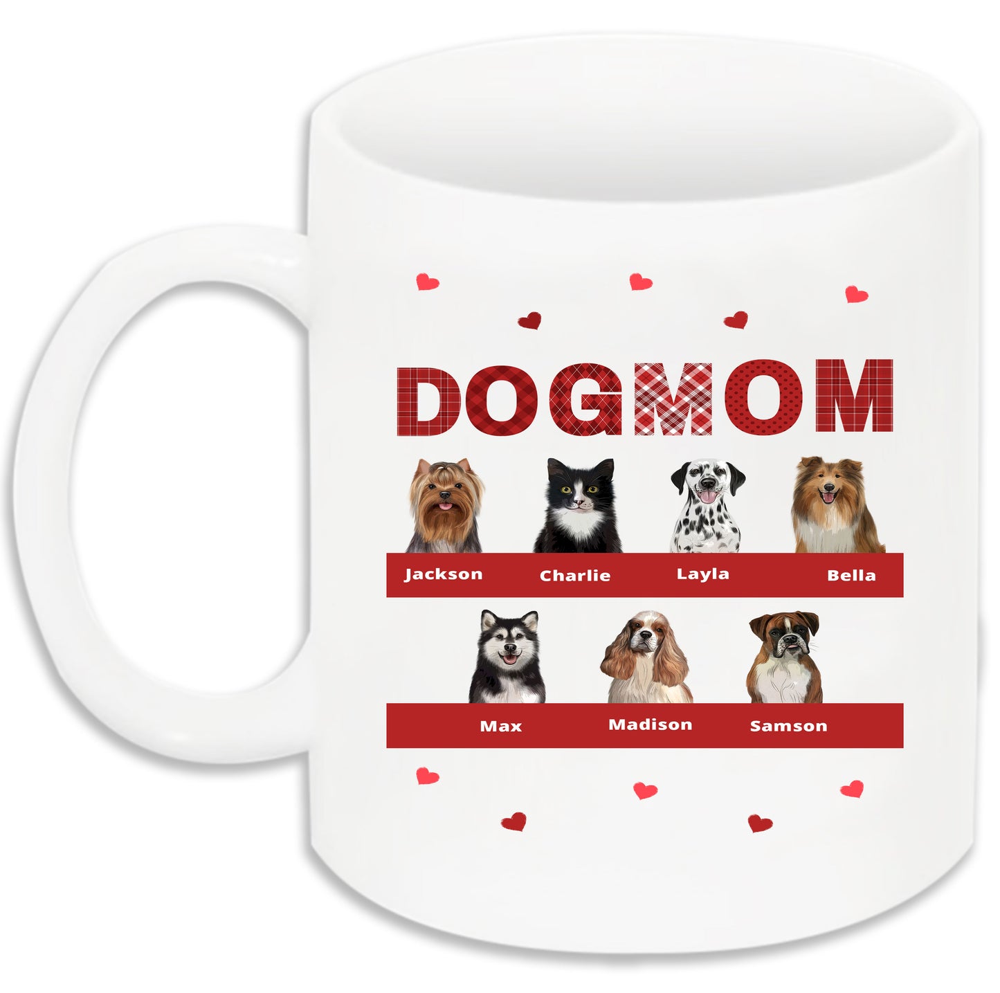 Personalized DOG MOM 11 OZ Coffee Mug 1 to 10 Pets