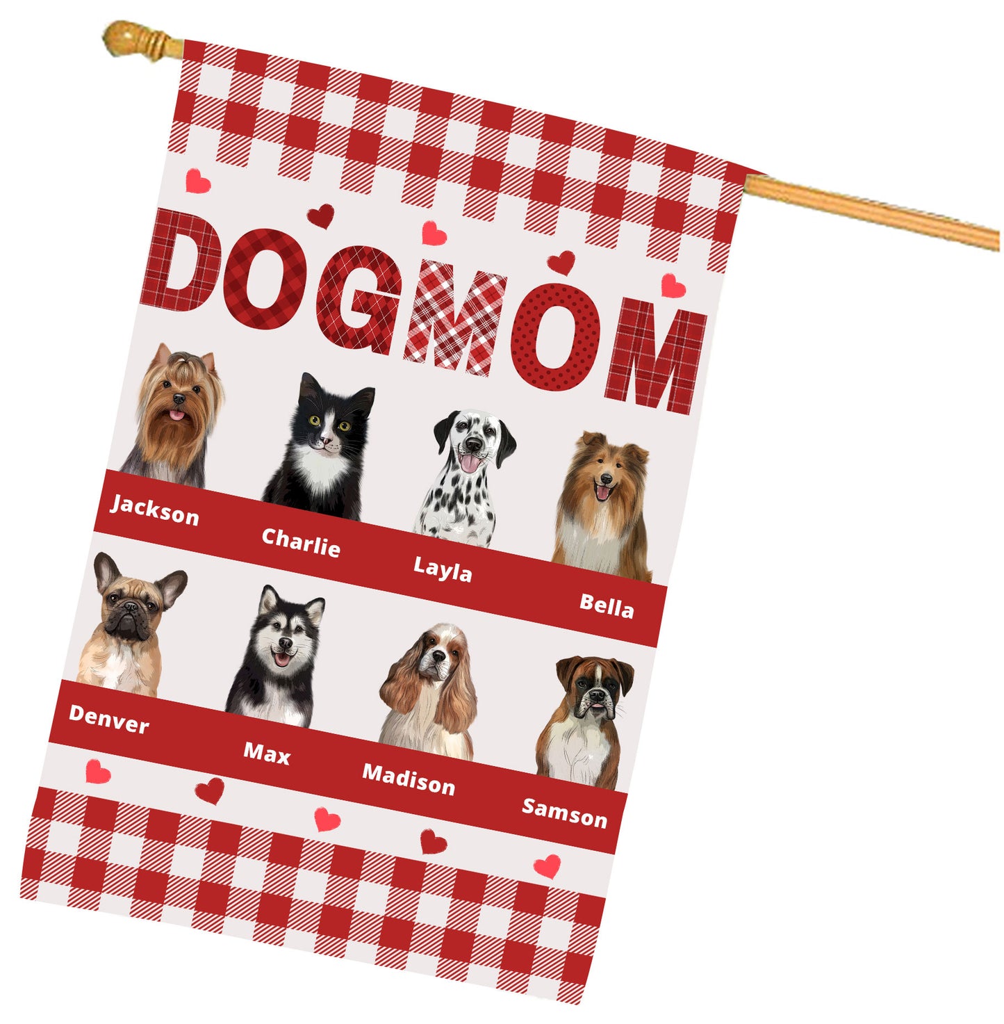 Personalized Dog MOM House Flag