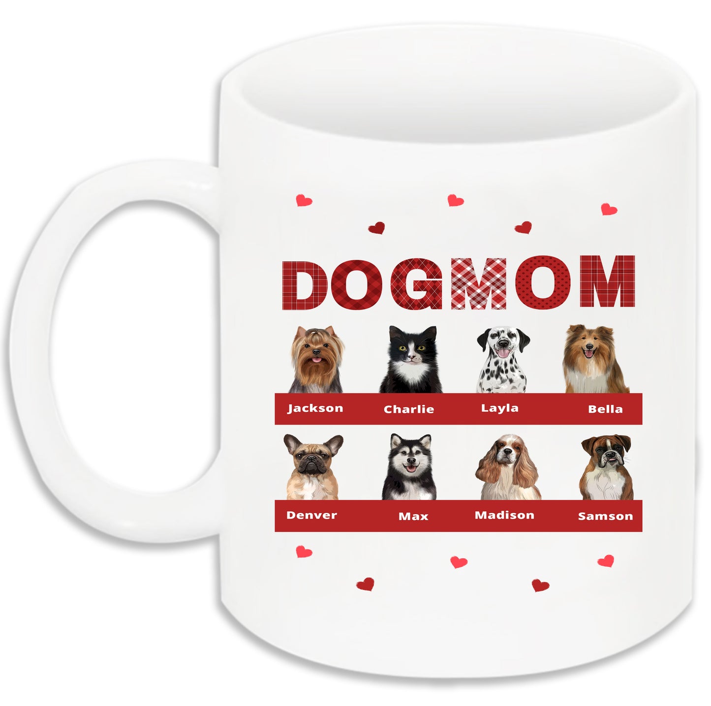 Personalized DOG MOM 11 OZ Coffee Mug 1 to 10 Pets