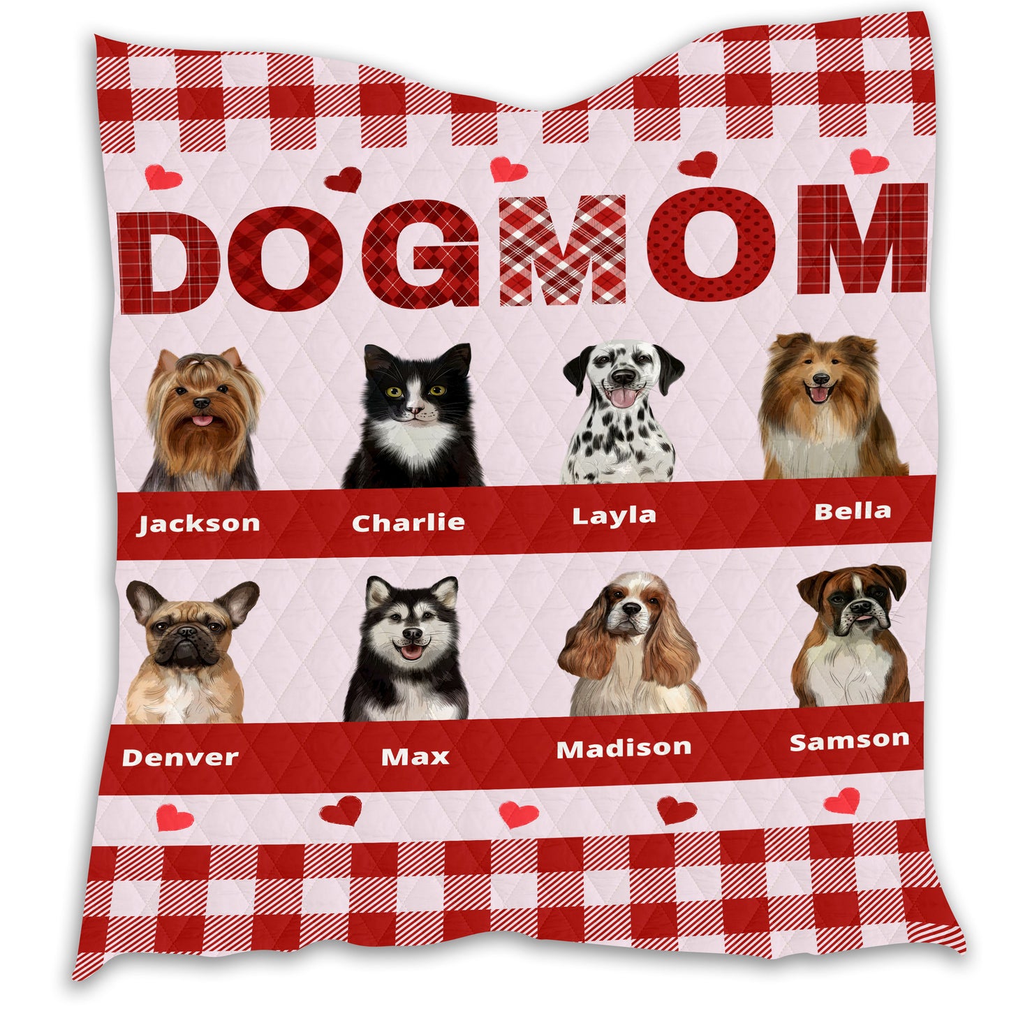Personalized Dog Cat Pet Mom Quilt 1-10 Pets