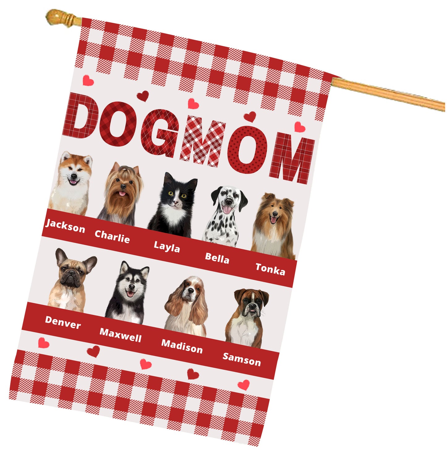 Personalized Dog MOM House Flag