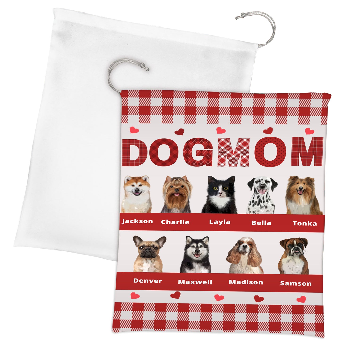 Personalized Cat Dog Pet MOM Gift Bag 1-10 Pets