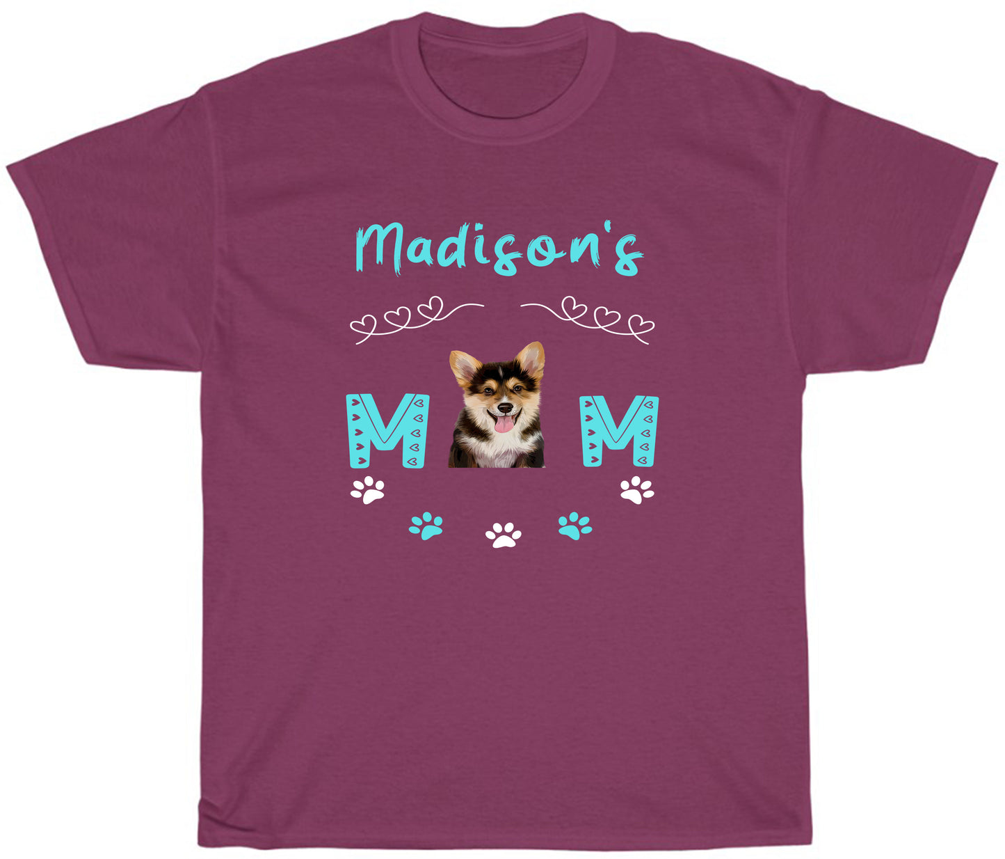 Personalized Mom's Dog Cat Pets Paw Print T-shirt