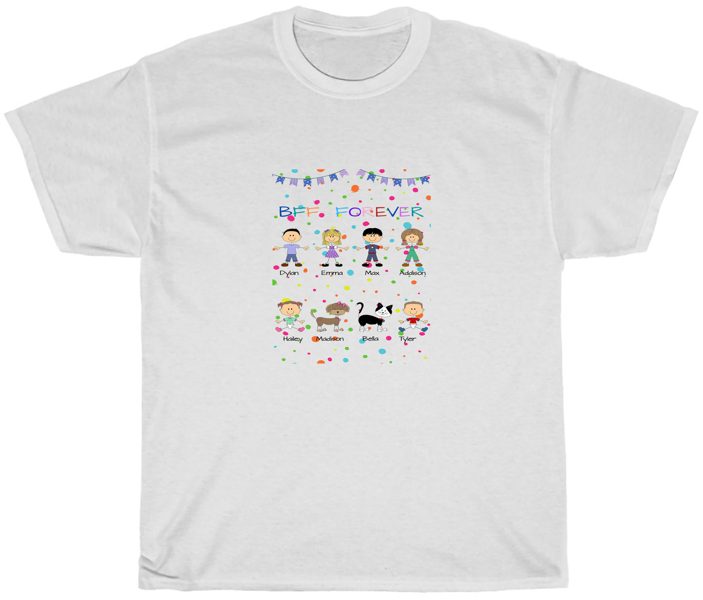 Personalized Dog Cat Pets BFF Forever Women's Cotton T-Shirt