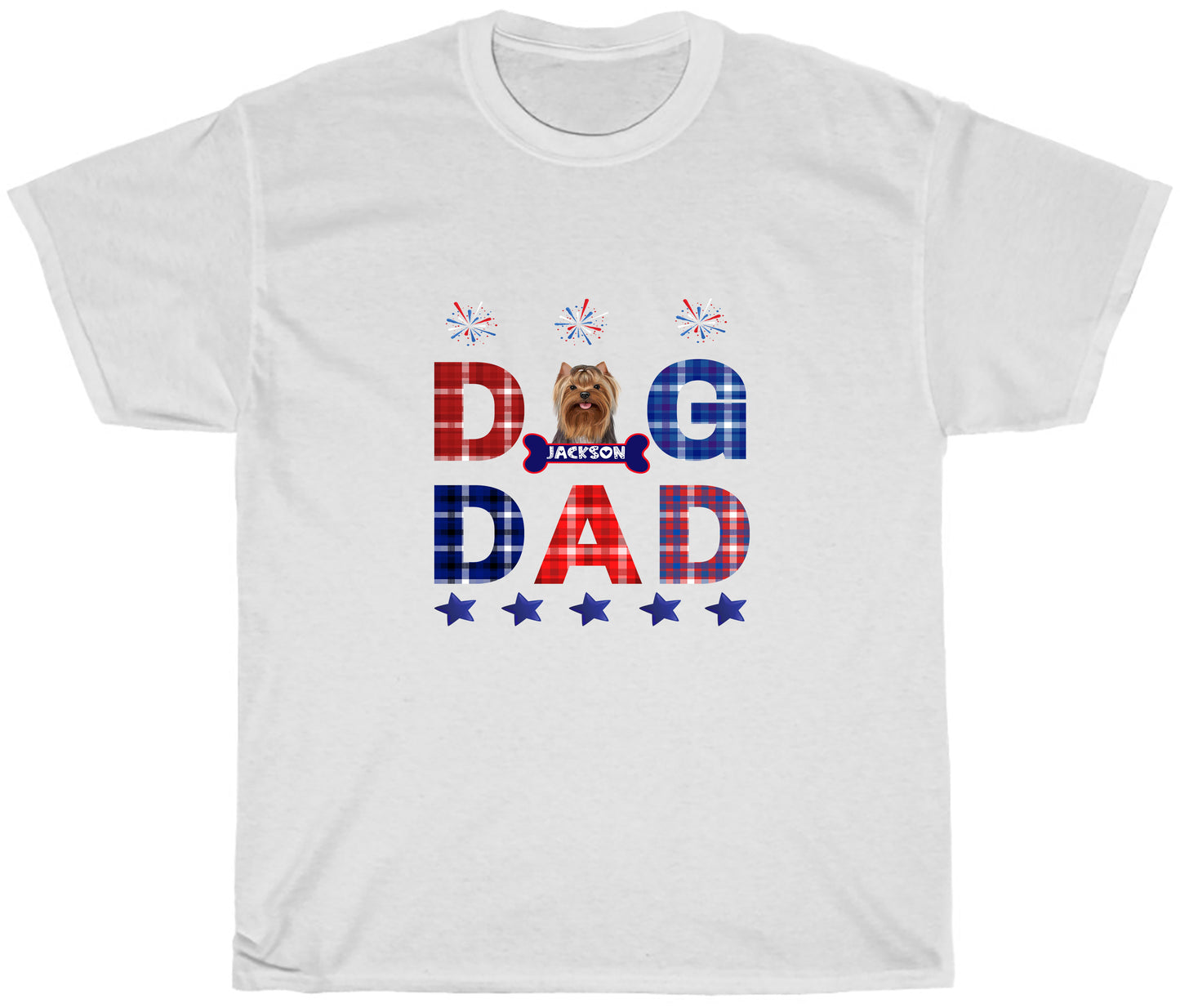 Personalized Patriotic Dad Dog T-shirt