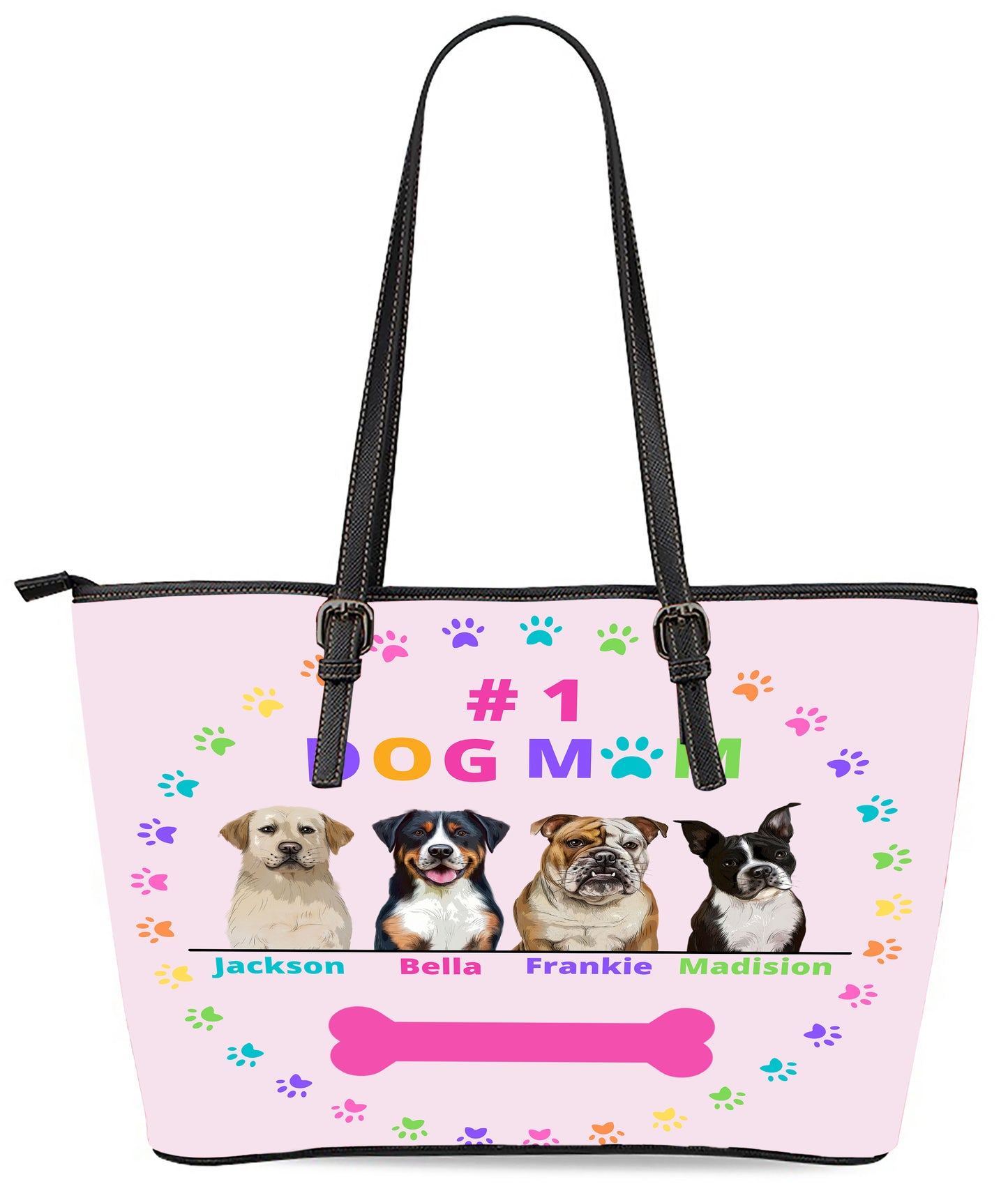 Personalized Dog Cat Pet #1 MOM  Euramerican Tote Bag 1-4 Pets