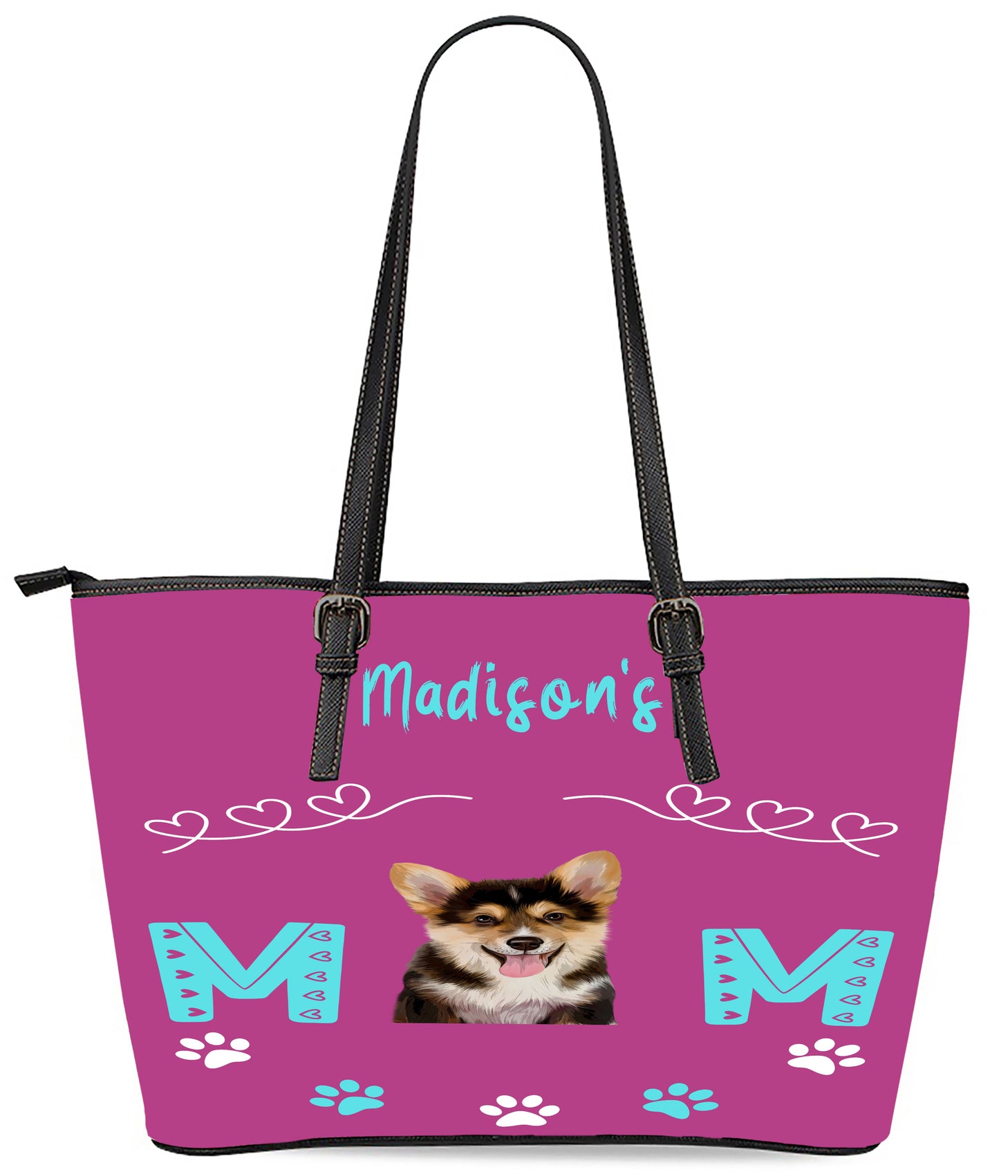 Personalized Mom's Dog Cat Pets Paw Print Euramerican Tote Bag