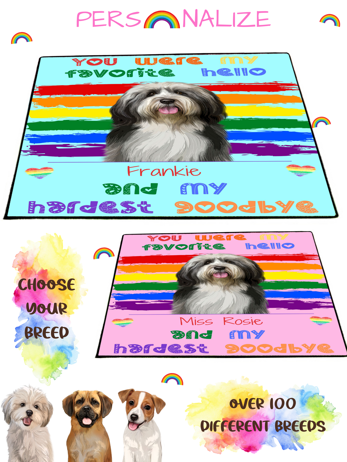 Personalized Favorite Hello Dog Cat Pet Memorial Floormat