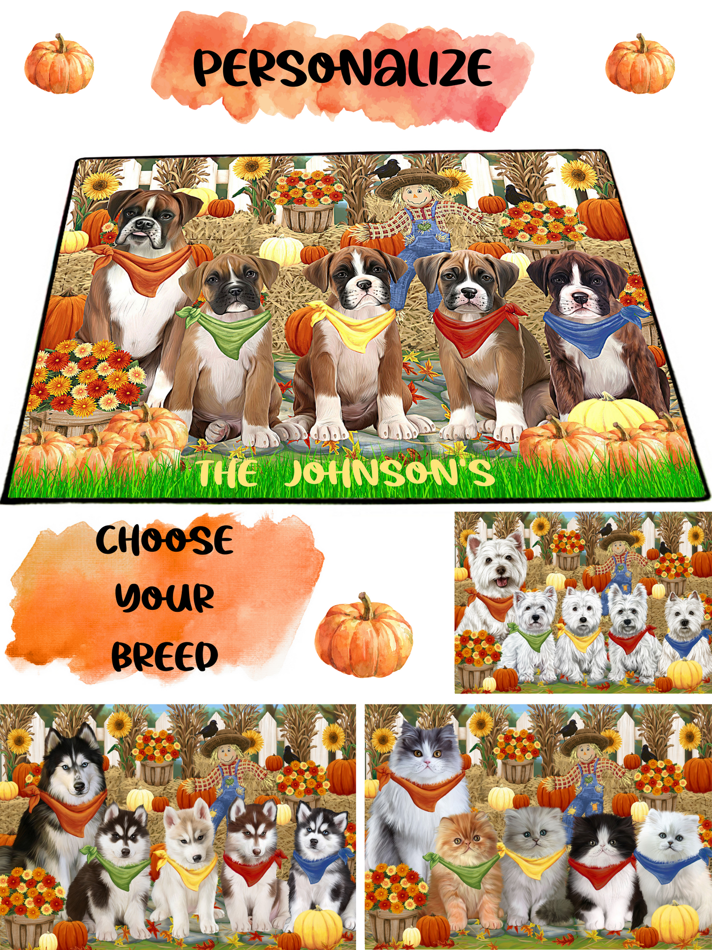 Personalized Name Fall The Johnson Floormat
