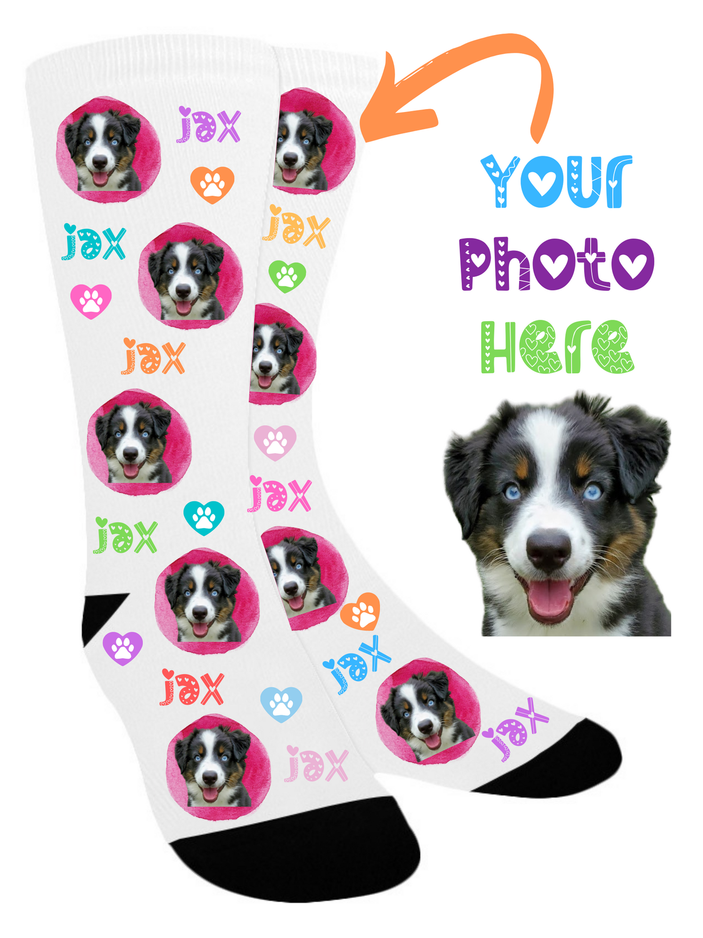 Personalized Custom Your Photo Here Kids Women Men's Socks