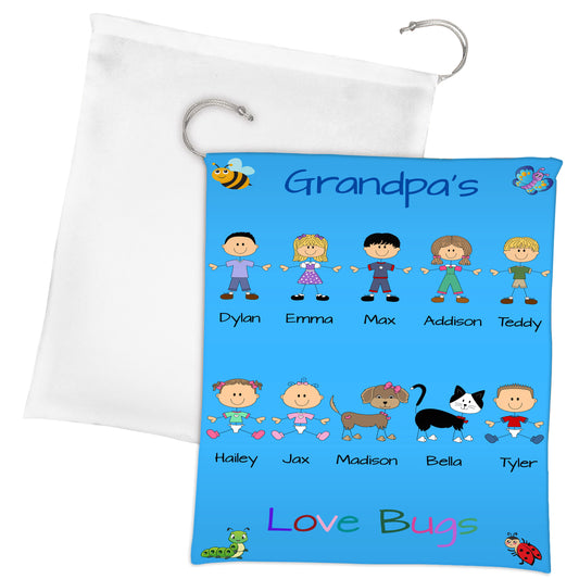Personalized Dog Cat Pets Grandpa, Uncle, Dad, Husband or Brother's Love Bugs Gift Bag