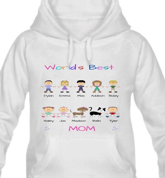 Personalized Dog Cat Pets World's Best Grandma, Aunt, Mom, Wife or Sister's Women's Hoodie