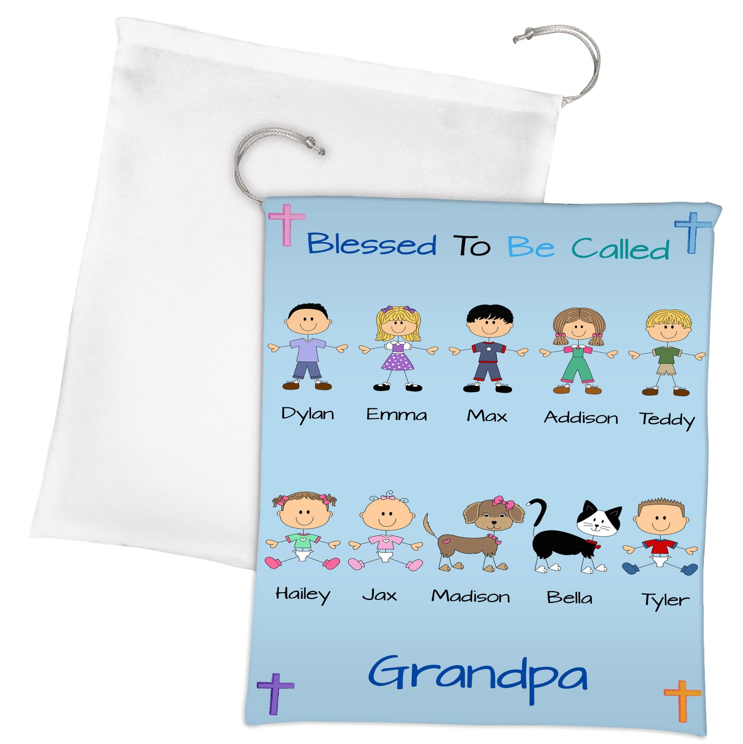 Personalized Blessed to be Called Dog Cat Pets Grandpa, Uncle, Dad, Husband or Brother Gift Bag