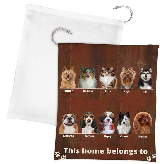 Personalized Rustic This Home Belongs To Dog Cat Pets Gift Bag 1-10 Pets