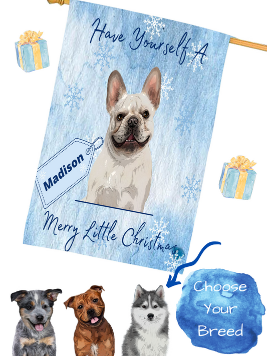 Personalized Have Yourself A Merry Little Christmas Dog Cat Pets House Flag