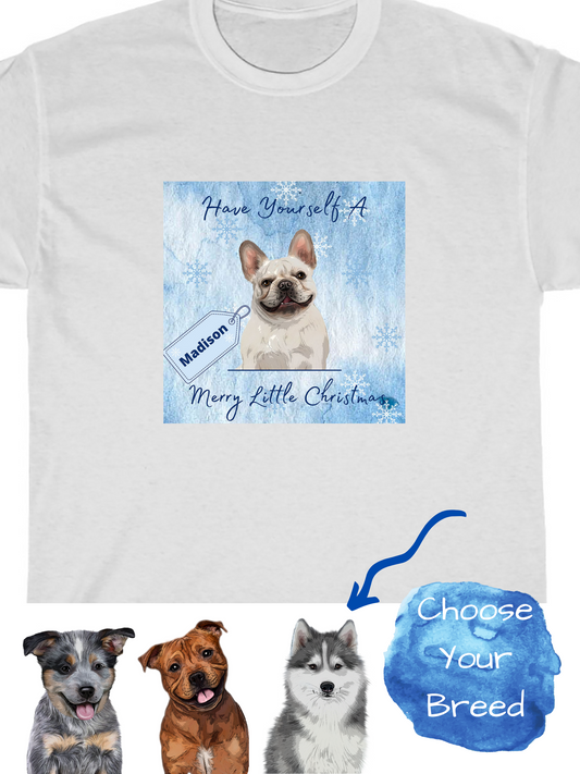 Personalized Have Yourself A Merry Little Christmas Dog Cat Pets Cotton T-Shirt