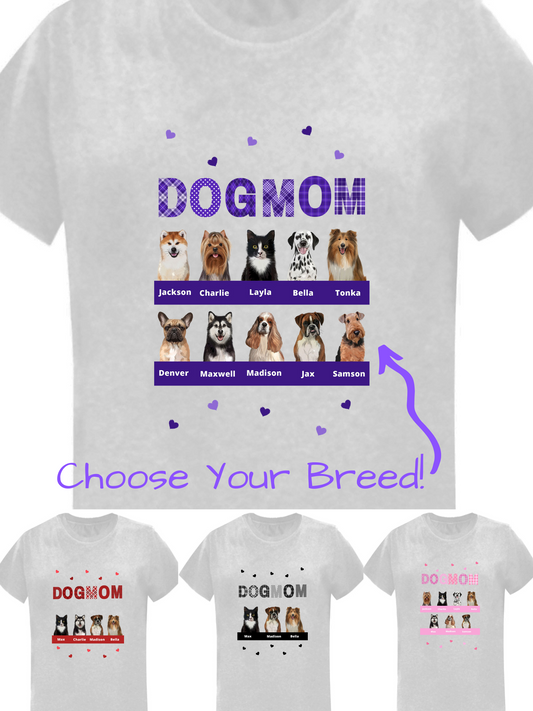 Personalized Dog Cat Pets MOM Cotton T-Shirt