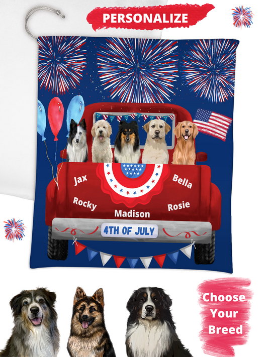 Personalized 4th of July Independence Dog Cat Pets Gift Bag 1-5 Pets
