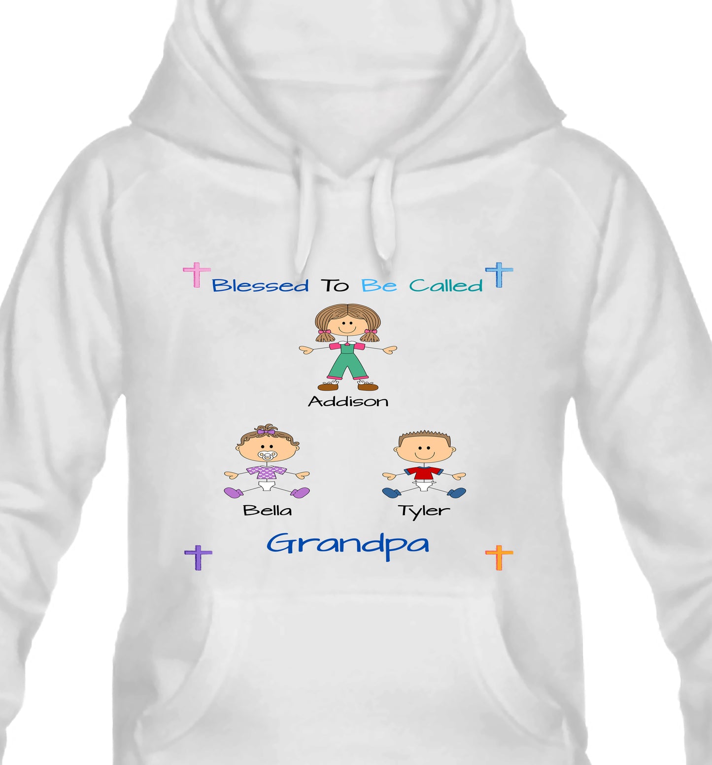 Personalized Blessed To Be Called Dog Cat Pets Grandpa, Uncle, Dad, Husband or Brother Men's & Women's Hoodie