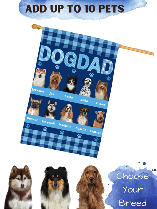 Personalized DOG DAD Dog Cat House Flag