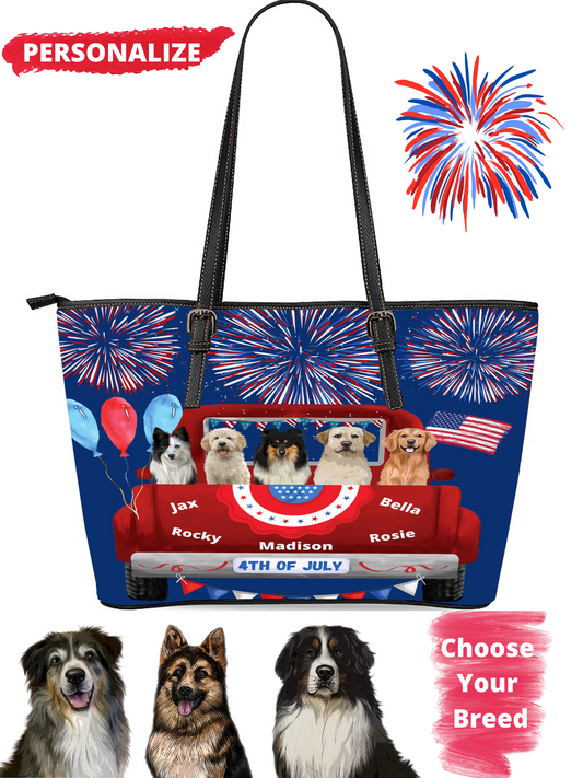Personalized 4th of July Independence Dog Cat Pets Euramerican Tote Bag 1-5 Pets
