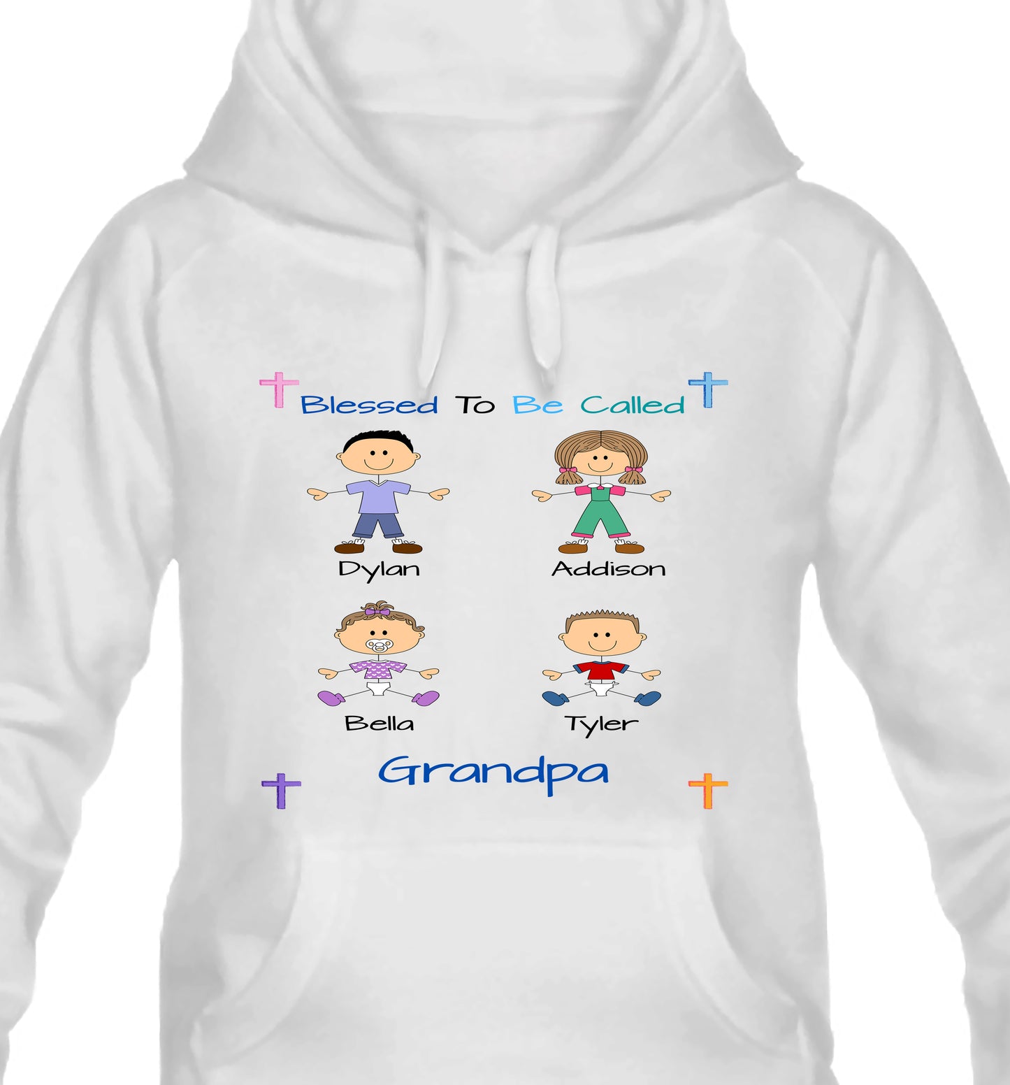 Personalized Blessed To Be Called Dog Cat Pets Grandpa, Uncle, Dad, Husband or Brother Men's & Women's Hoodie