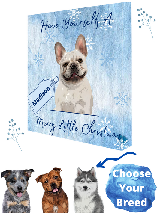 Personalized Have Yourself A Merry Little Christmas Dog Cat Pets Canvas Print Wall Art Décor