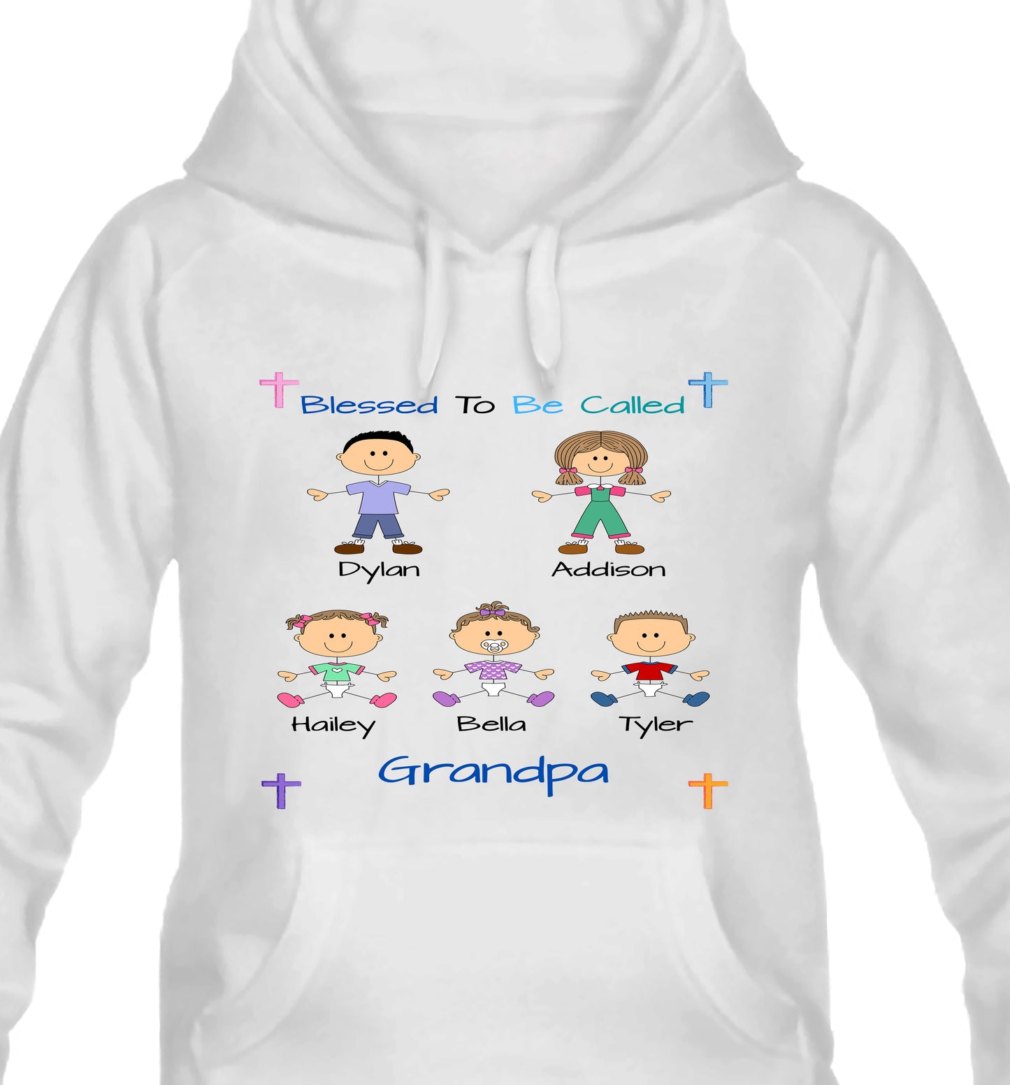 Personalized Blessed To Be Called Dog Cat Pets Grandpa, Uncle, Dad, Husband or Brother Men's & Women's Hoodie