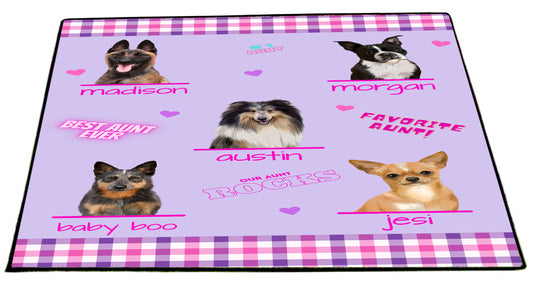 Personalized Favorite Aunt Dog Cat Pets Floormat 1 to 5 Pets