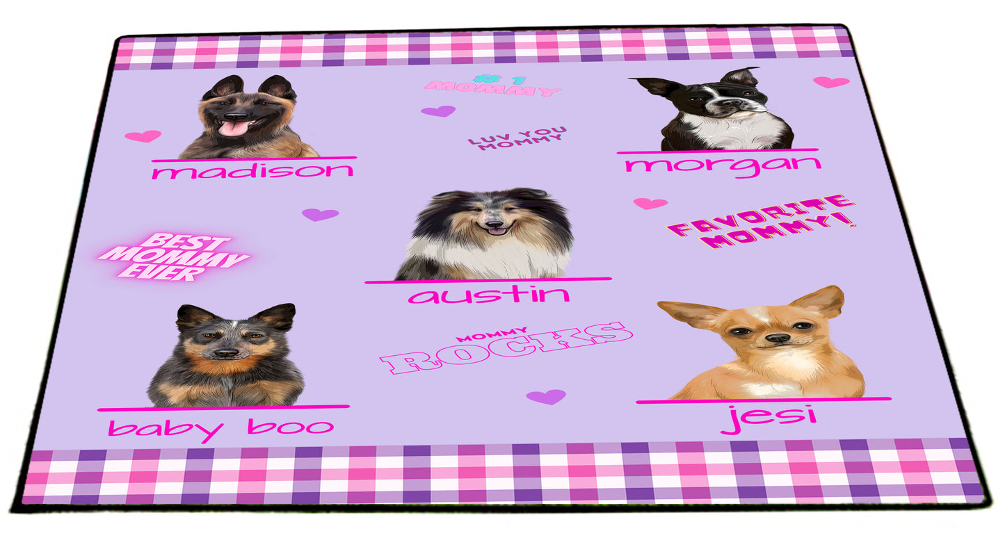 Personalized Favorite Mommy Dog Cat Pets Floormat 1 to 5 Pets