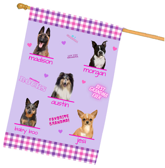 Personalized Favorite #1 Grandma Rocks Dog Cat Pets House Flag
