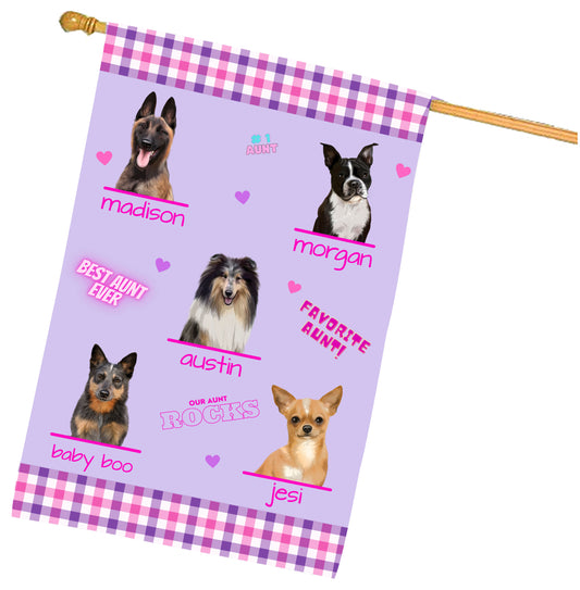 Personalized Favorite #1 Aunt Rocks Dog Cat Pets House Flag