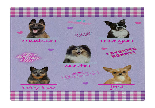 Personalized Favorite #1 Mother Rocks Dog Cat Pets Glass Cutting Board