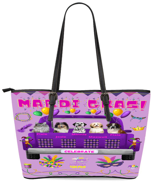 Personalized Mardi Gras Dog Cat Pets Euramerican Tote Bag 1-5 Pets