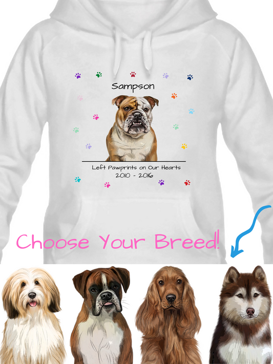 Personalized Dog Cat Pets Rainbow Pawprint Memorial Men's & Women's Hoodie