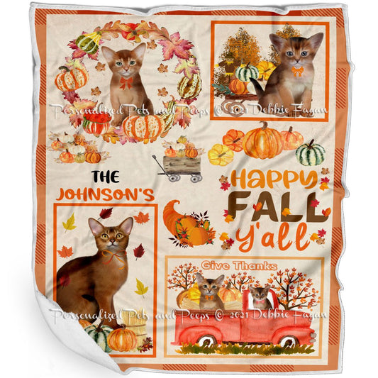 Personalized Happy Fall Y'all 2 Blanket
