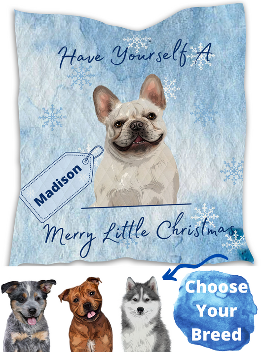 Personalized Have Yourself A Merry Little Christmas Dog Cat Pets Quilt