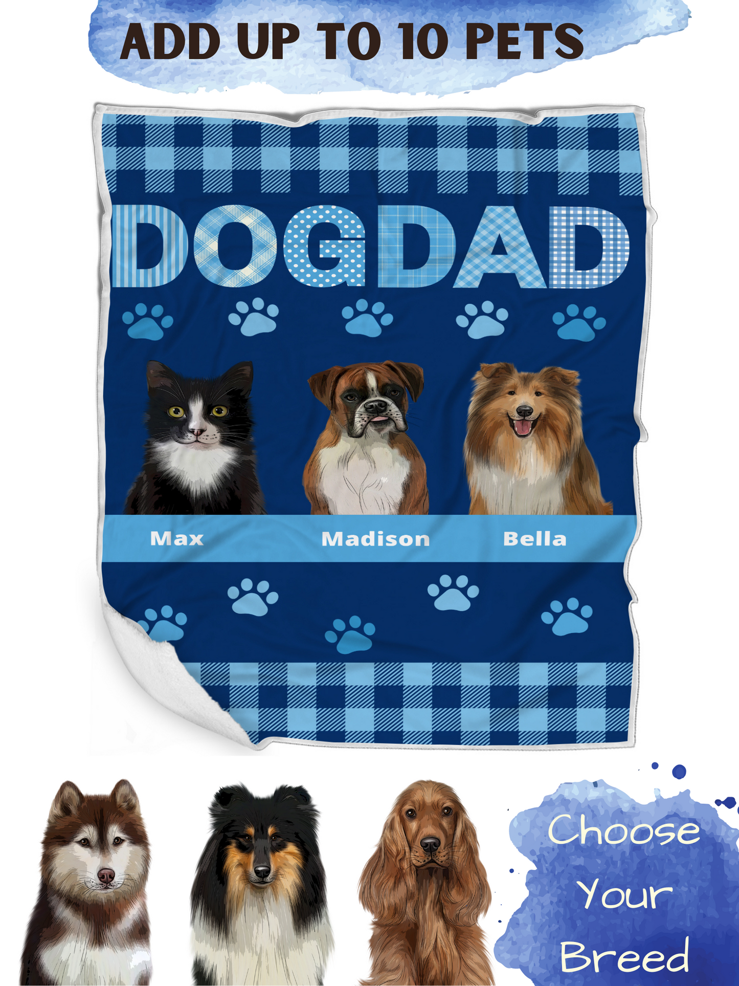Personalized Dog Dad Blanket