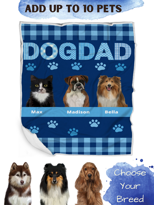 Personalized Dog Dad Blanket