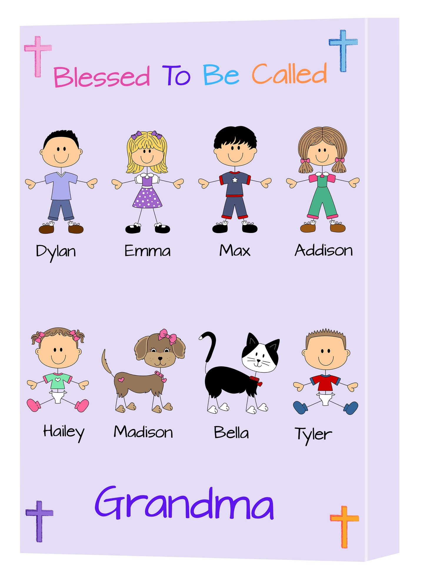 Personalized Blesses To Be Called Dog Cat Pets Grandma, Aunt, Mom, Wife or Sister Canvas Print Wall Art Décor