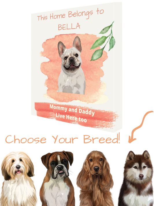 Personalized This Home Belongs To Dog Cat Pets Canvas Print Wall Art Décor