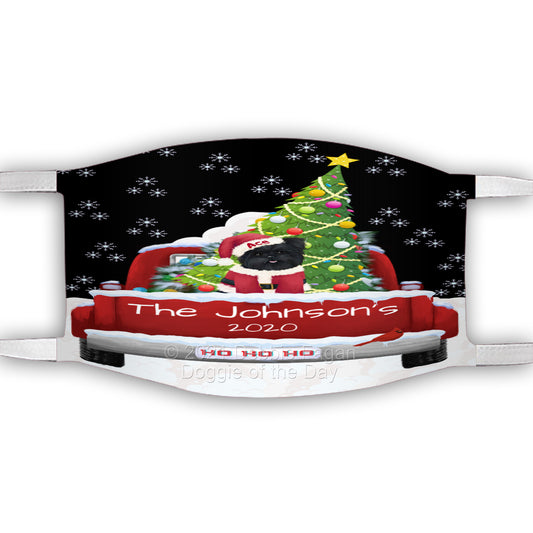 Personalized Travlin' Home for the Holidays Red Truck Affenpinscher Dog Face Mask FMPERZ48001