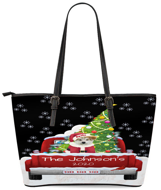 Personalized Travlin' Home for the Holidays Red Truck Akita Dog Euramerican Tote Bag TTBPERZ48004