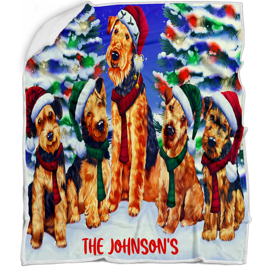 Personalized Christmas Family Portrait Blanket