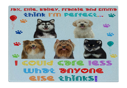 Personalized I am Perfect Images Dog Cat Pets Cutting Board 1 to 5 Pets