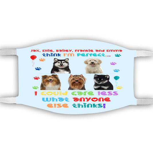 Personalized I am Perfect Images Dog Cat Pets Face Mask 1 to 5 Pets