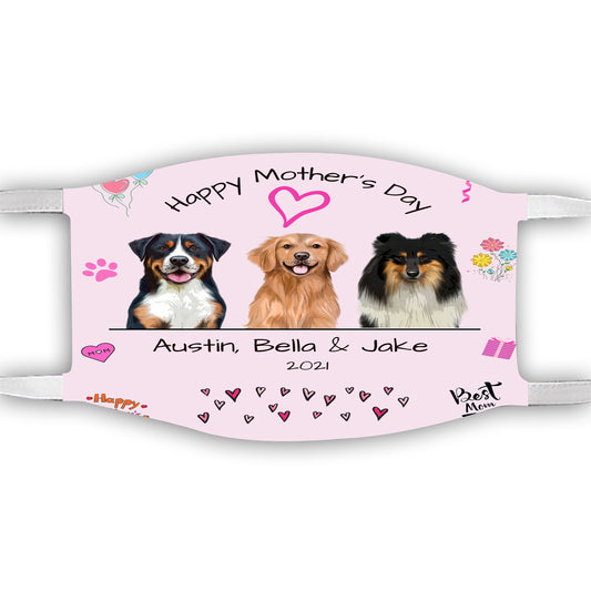 Personalized Happy Mother's Day Dog Cat Pets Face Mask
