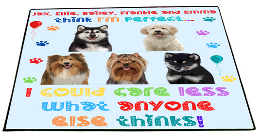 Personalized I am Perfect Images Dog Cat Pets Floormat 1 to 5 Pets