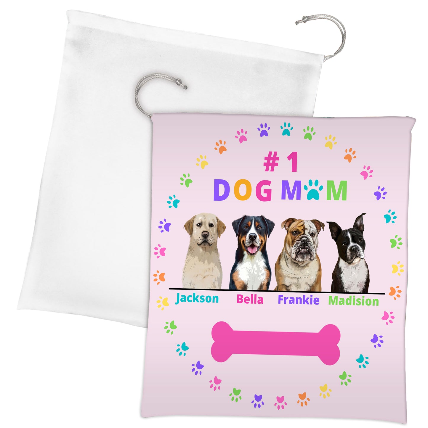 Personalized Dog Cat Pet #1 MOM Gift Bag 1-4 Pets
